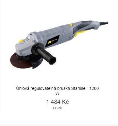 Úhlová regulovatelná bruska Starline - 1200 W