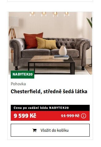 Pohovka Chesterfield, středně šedá látka