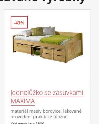 Jednolůžko se zásuvkami MAXIMA