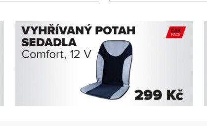 Vyhřívaný potah sedadla Comfort, 12 V