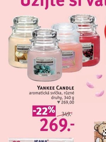 YANKEE CANDLE aromatická svíčka, různé druhy, 340 g