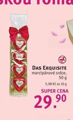 DAS EXQUISITE marcipánové srdce, 50 g