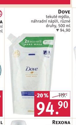 Dove tekuté mýdlo, náhradní náplň, různe druhy, 500 ml