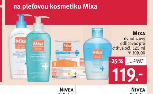 MIXA dvoufázový odličovač pro citlivé oči, 125 ml