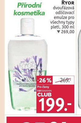 RYOR dvoufázová odličovací emulze pro všechny typy pleti, 300 ml
