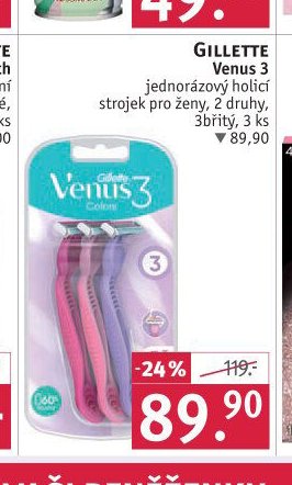 Gillette Venus 3 jednorázový holicí strojek