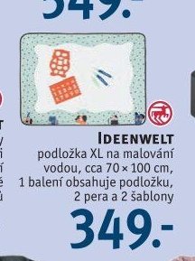 Ideenwelt podložka XL na malování vodou, cca 70 x 100 cm, 1 balení obsahuje podložku, 2 pera a 2 šablony