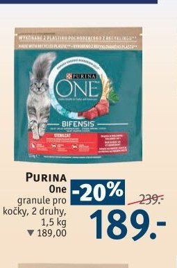 Purina One granule pro kočky, 2 druhy, 1,5 kg