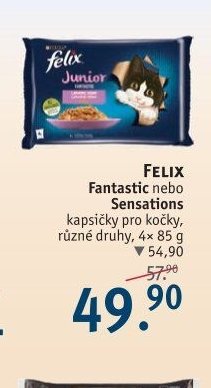 Felix Fantastic nebo Sensations kapsičky pro kočky, různé druhy, 4x 85 g