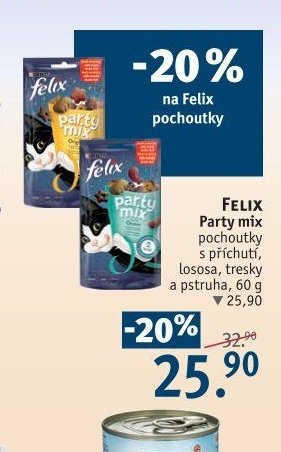 Felix Party mix pochoutky s příchutí, lososa, tresky a pstruha, 60 g
