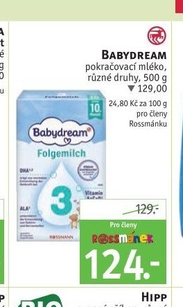 Babydream pokračovací mlécko