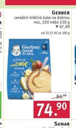 Gerber cereální mléčná kaše na dobrou noc