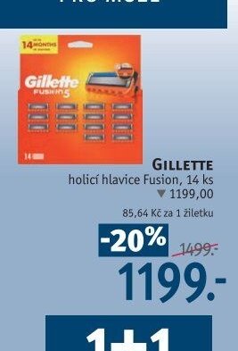 GILLETTE holicí hlavice Fusion