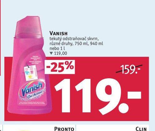VANISH tekutý odstraňovač skvrn