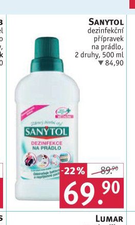 SANYTOL dezinfekční přípravek na prádlo