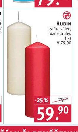 RUBIN svíčka válec