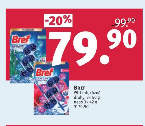 Bref WC blok, různé druhy
