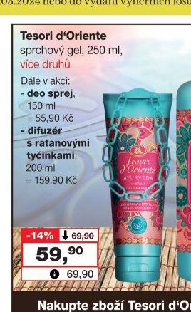 Tesori d'Oriente sprchový gel, 250 ml