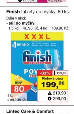 Finish tablety do myčky, 80 ks