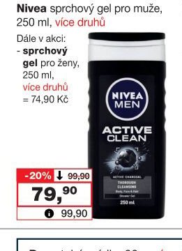 Nivea sprchový gel pro muže, 250 ml