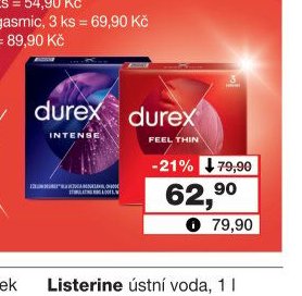 Durex kondomy Feel Thin, 3 ks
