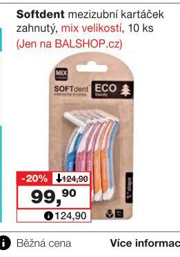 Softdent mezizubní kartáček, 10 ks
