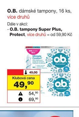 O.B. dámské tampony, 16 ks