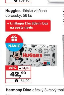Huggies dětské vlhčené ubrousky, 56 ks