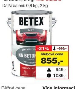 BETEX 2v1 na beton - Barvy a laky drogerie aktualniletaky.eu