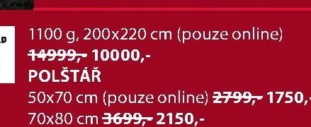 PŘIKRÝVKA 1100 g, 200x220 cm - Jysk aktualniletaky.eu