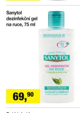 Sanytol dezinfekční gel na ruce, 75 ml