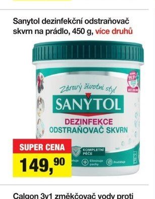 Sanytol dezinfekční odstraňovač skvrn na prádlo, 450 g, více druhů