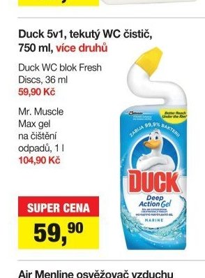 Duck 5v1, tekutý WC čistič, 750 ml, více druhů