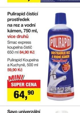Pulirapid čistící prostředek na rez a vodní kámen, 750 ml, více druhů