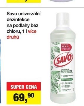 Savo univerzální dezinfekce na podlahy bez chloru, 1 l více druhů