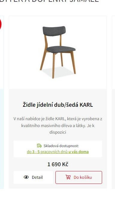 Židle jídelní dub/šedá KARL
