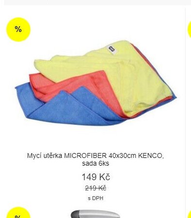 Mycí utěrka MICROFIBER 40x30cm KENCO, sada 6ks