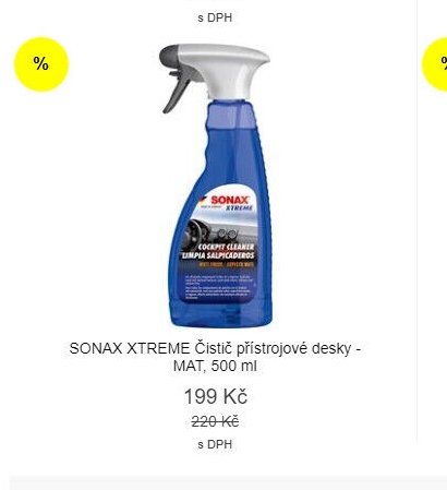 SONAX XTREME Čistič přístrojové desky - MAT, 500 ml
