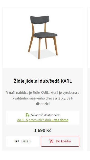 Židle jídelní dub/šedá KARL