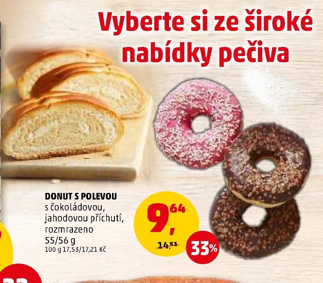 DONUT S POLEVOU s čokoládovou, jahodovou příchutí - Penny Market aktualniletaky.eu