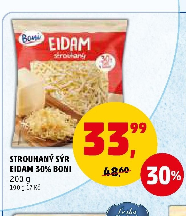 Strouhaný sýr Eidam 30% Boni - Penny Market aktualniletaky.eu
