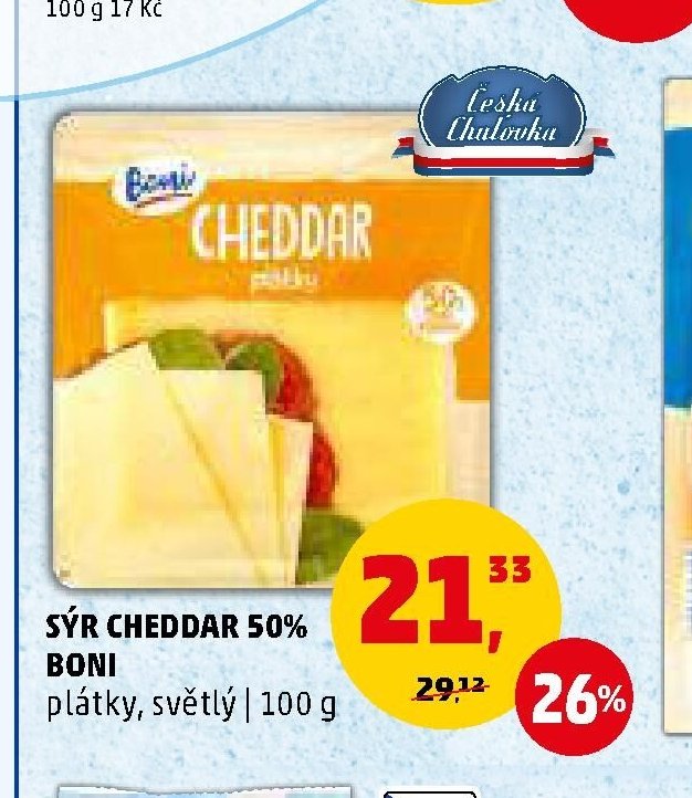 Sýr Cheddar 50% Boni - Penny Market aktualniletaky.eu