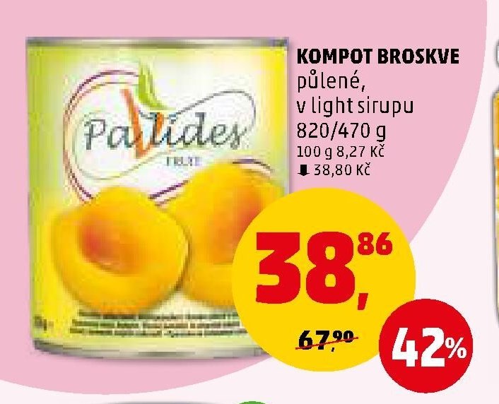 KOMPOT BROSKVE půlené, v light sirupu - Penny Market aktualniletaky.eu