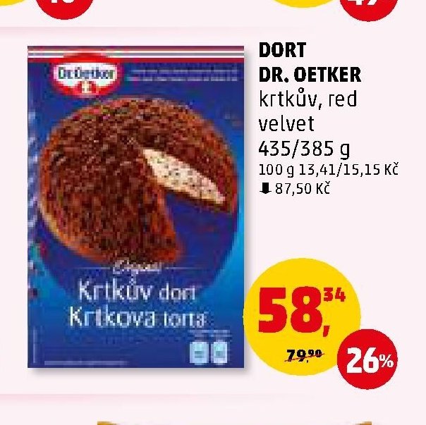 DORT DR. OETKER krtkův, red velvet - Penny Market aktualniletaky.eu