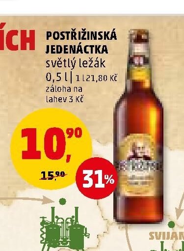 POSTŘIŽINSKÁ JEDENÁCTKA světlý ležák - Penny Market aktualniletaky.eu