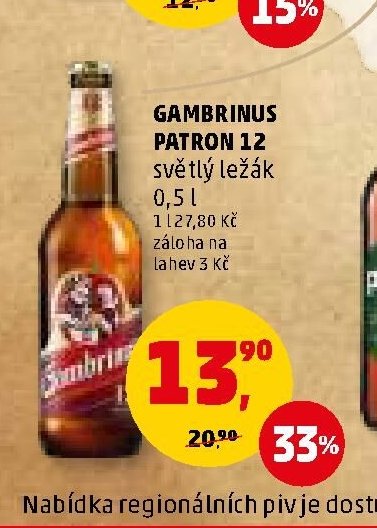 GAMBRINUS PATRON 12 světlý ležák - Penny Market aktualniletaky.eu