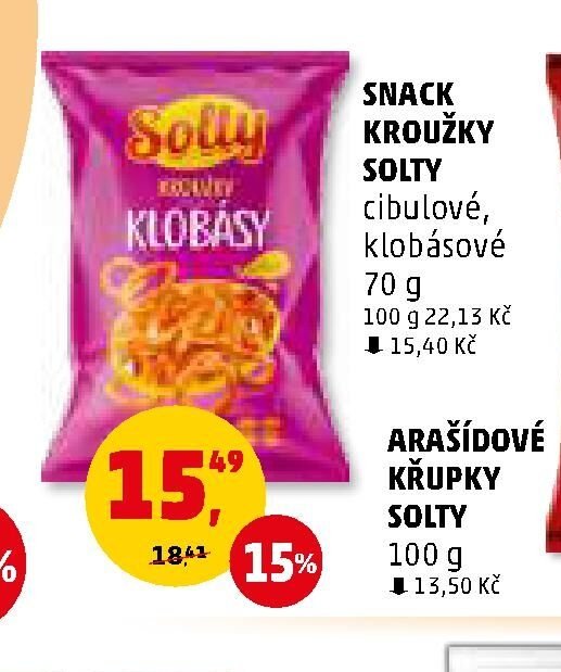 Snack kroužky Solty - Penny Market aktualniletaky.eu