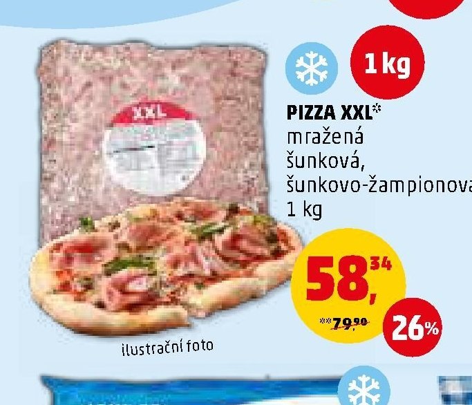 PIZZA XXL mražená šunková, šunkovo-žampionová 1 kg - Penny Market aktualniletaky.eu
