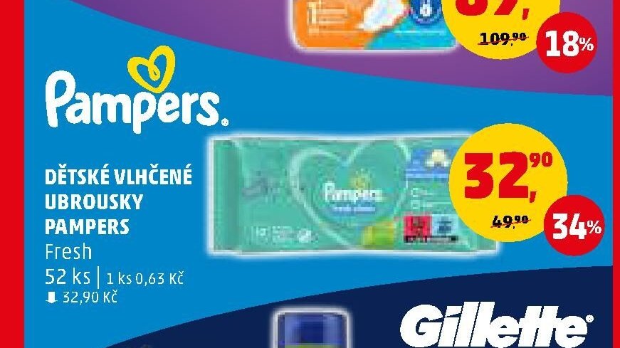 DĚTSKÉ VLHČENÉ UBROUSKY PAMPERS Fresh - Penny Market aktualniletaky.eu