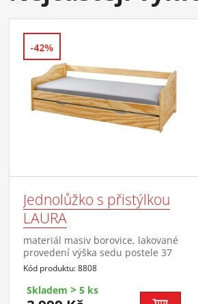 Jednolůžko s přistýlkou LAURA